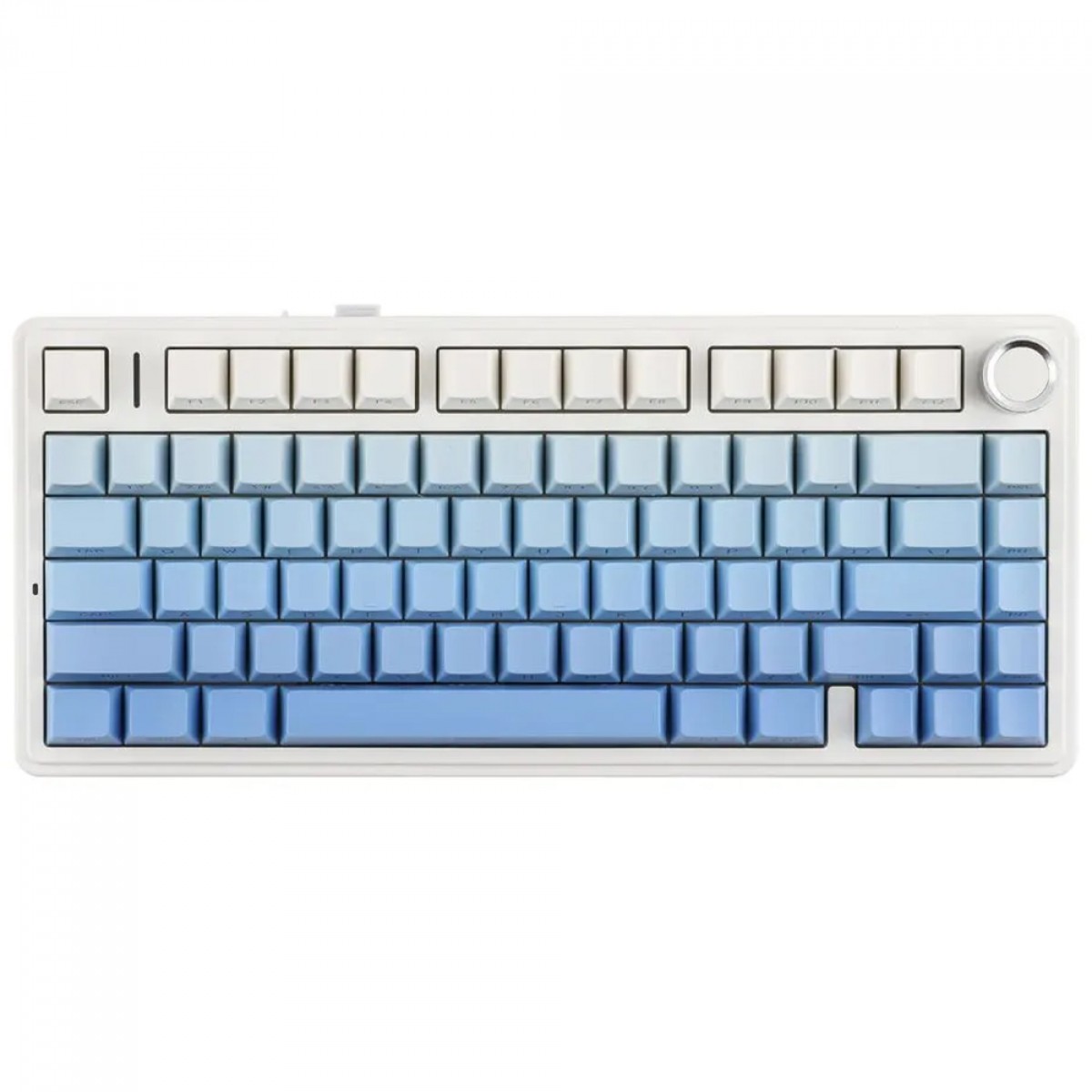 Teclado Mecânico Gamer Epomaker x Aula F75 Blue SP, Wireless/Bluetooth, RGB, Switch Reaper, ANSI, 75%, Branco e Azul