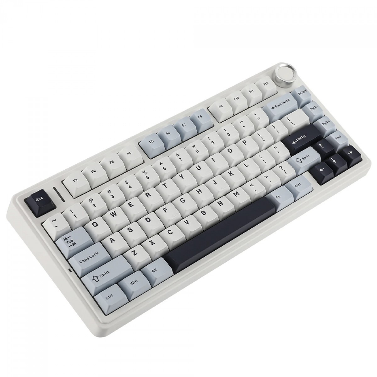 Teclado Mecânico Gamer Epomaker x Aula F75 Light Blue, Wireless/Bluetooth, RGB, Switch Reaper, ANSI, 75%, Branco e Azul