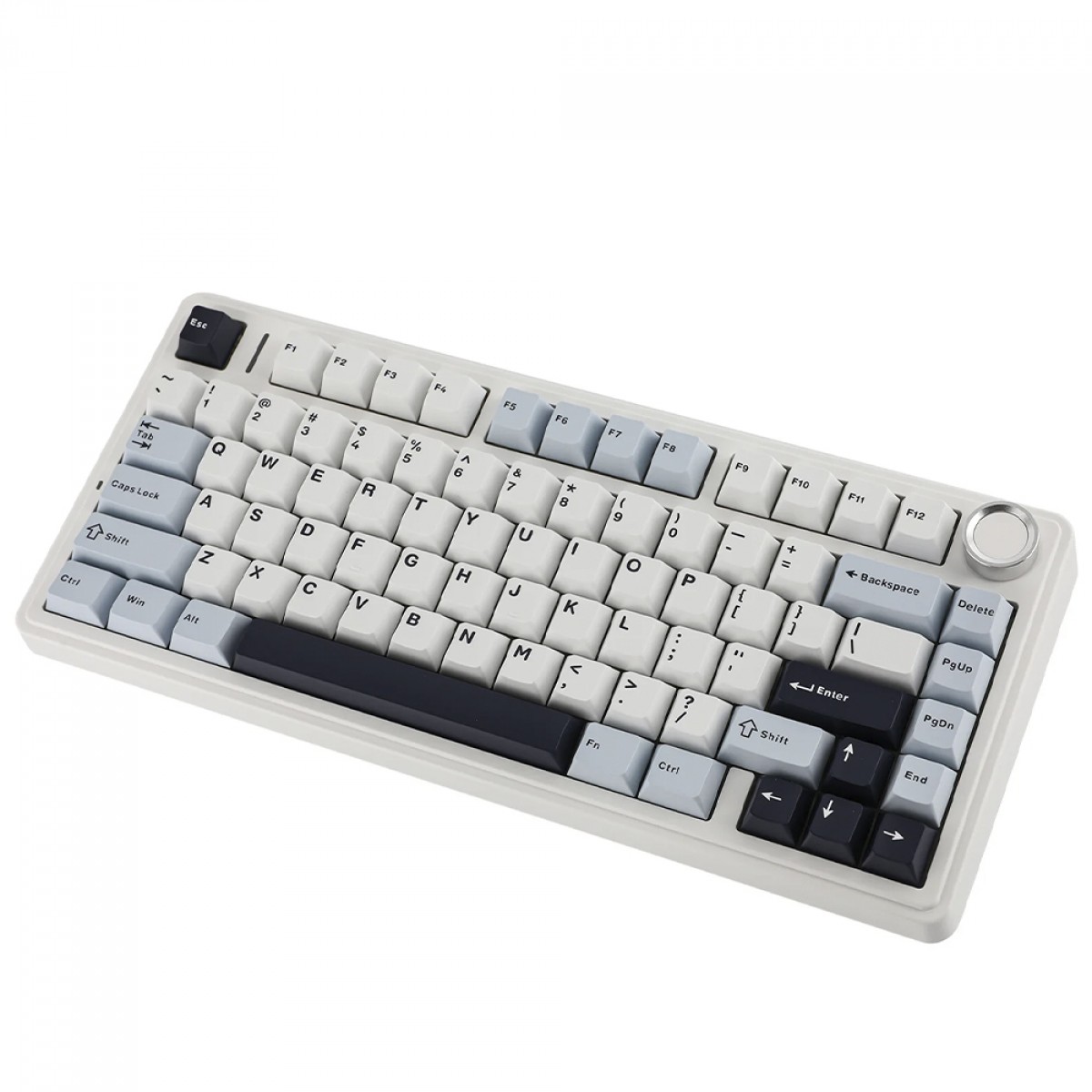 Teclado Mecânico Gamer Epomaker x Aula F75 Light Blue, Wireless/Bluetooth, RGB, Switch Reaper, ANSI, 75%, Branco e Azul