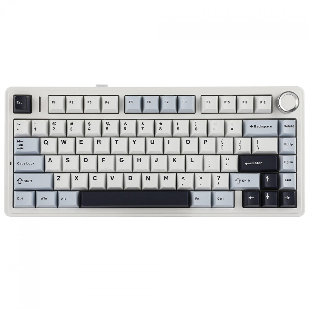 Teclado Mecânico Gamer Epomaker x Aula F75 Light Blue, Wireless/Bluetooth, RGB, Switch Reaper, ANSI, 75%, Branco e Azul