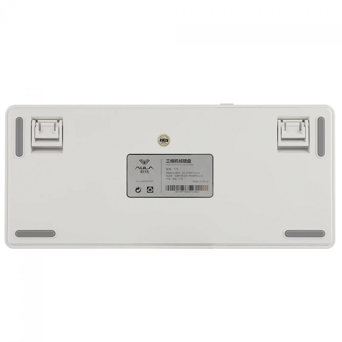 Teclado Mecânico Gamer Epomaker x Aula F75 Light Blue, Wireless/Bluetooth, RGB, Switch Reaper, ANSI, 75%, Branco e Azul