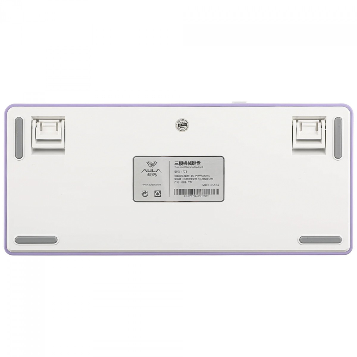 Teclado Mecânico Gamer Epomaker x Aula F75 Purple, Wireless/Bluetooth, RGB, Switch Reaper, ANSI, 75%, Branco e Roxo