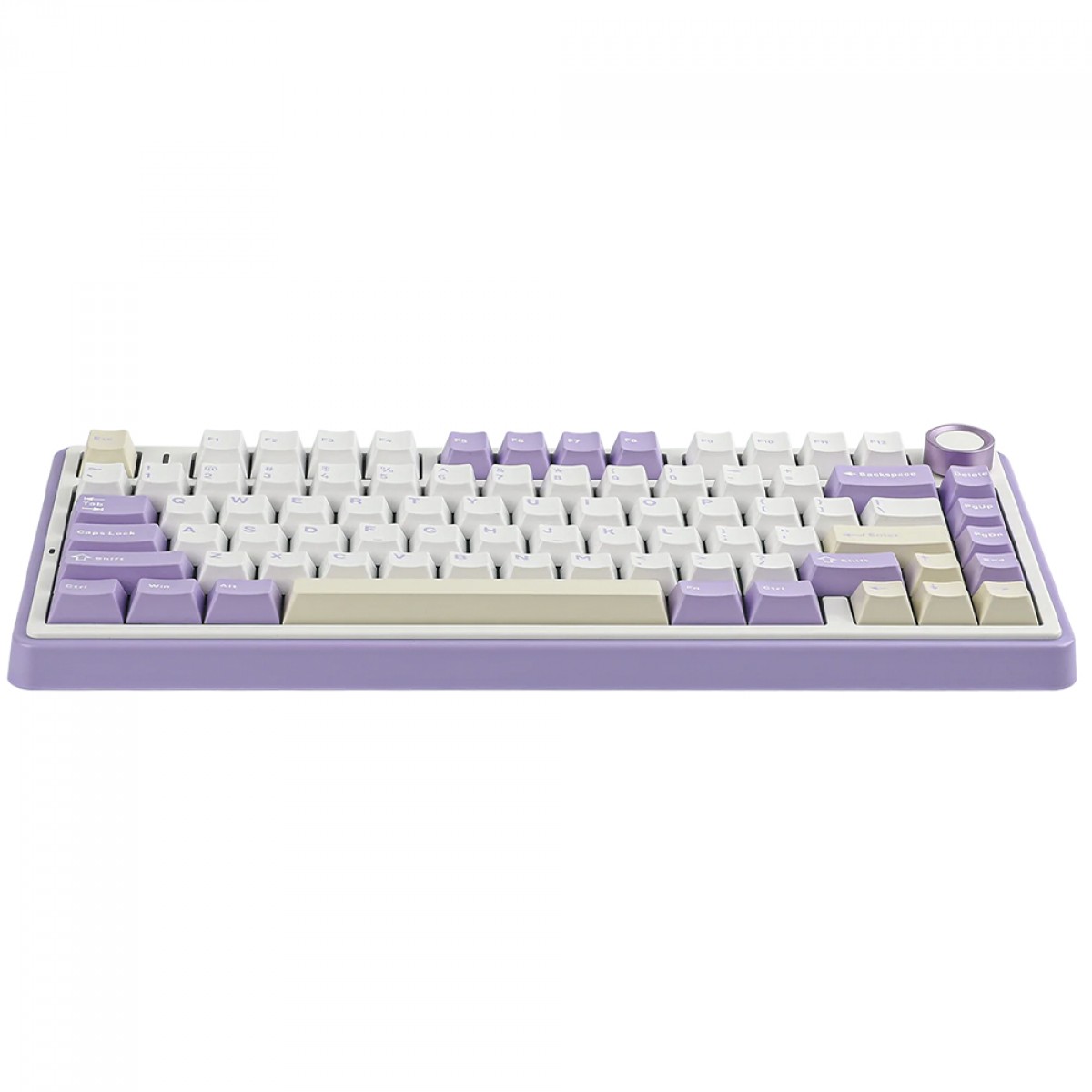Teclado Mecânico Gamer Epomaker x Aula F75 Purple, Wireless/Bluetooth, RGB, Switch Reaper, ANSI, 75%, Branco e Roxo