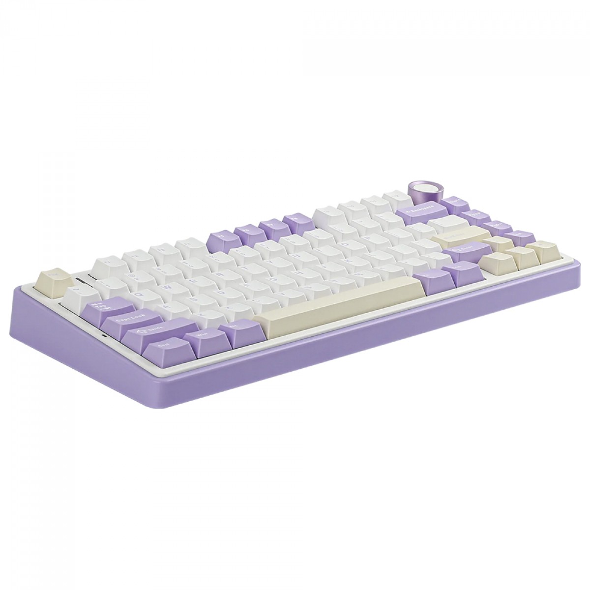 Teclado Mecânico Gamer Epomaker x Aula F75 Purple, Wireless/Bluetooth, RGB, Switch Reaper, ANSI, 75%, Branco e Roxo