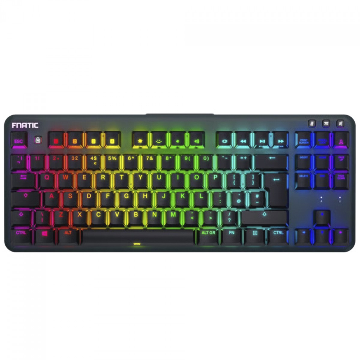Teclado Mecânico Gamer Fnatic MiniStreak Speed, RGB, ISO, Switch Kailh Speed, TKL, Preto, KB0003-001