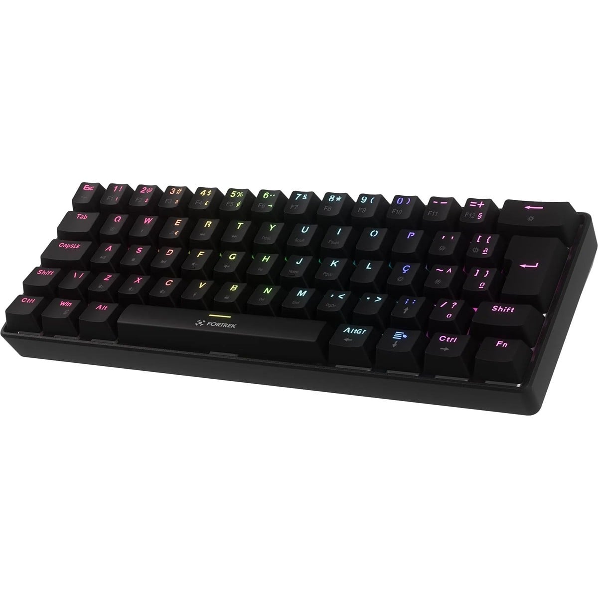 Teclado Mecânico Gamer Fortrek Gravity Air, Wireless, Rainbow, Switch Outemu Brown, ABNT2, Preto, 84977