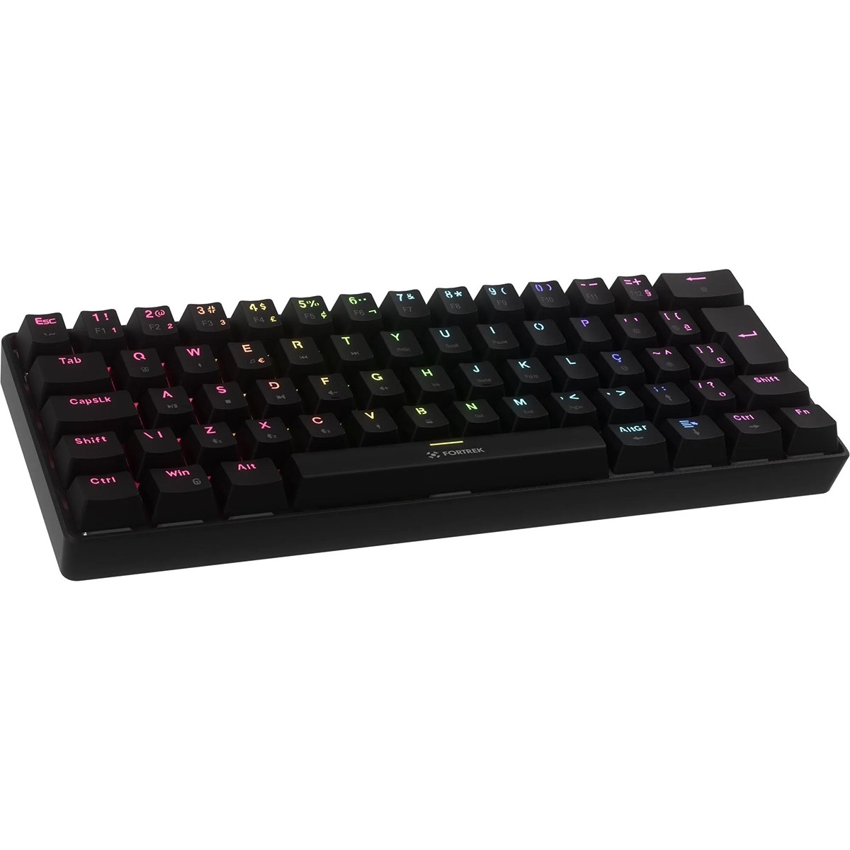 Teclado Mecânico Gamer Fortrek Gravity Air, Wireless, Rainbow, Switch Outemu Brown, ABNT2, Preto, 84977