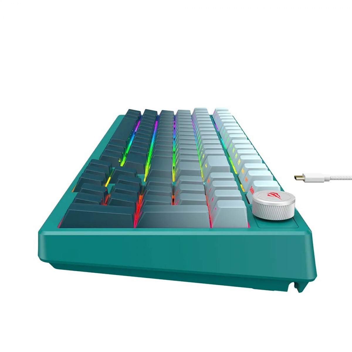 Teclado Mecânico Gamer Havit, Rainbow, Switch Jixian Red, USB, White/Green, HV-KB899L