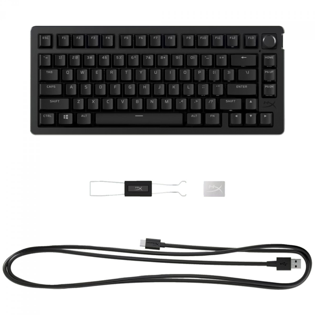 Teclado Mecânico Gamer HyperX Alloy Rise 75%, RGB, Switch HyperX Red, US, Preto, 7G7A4AA#AC4