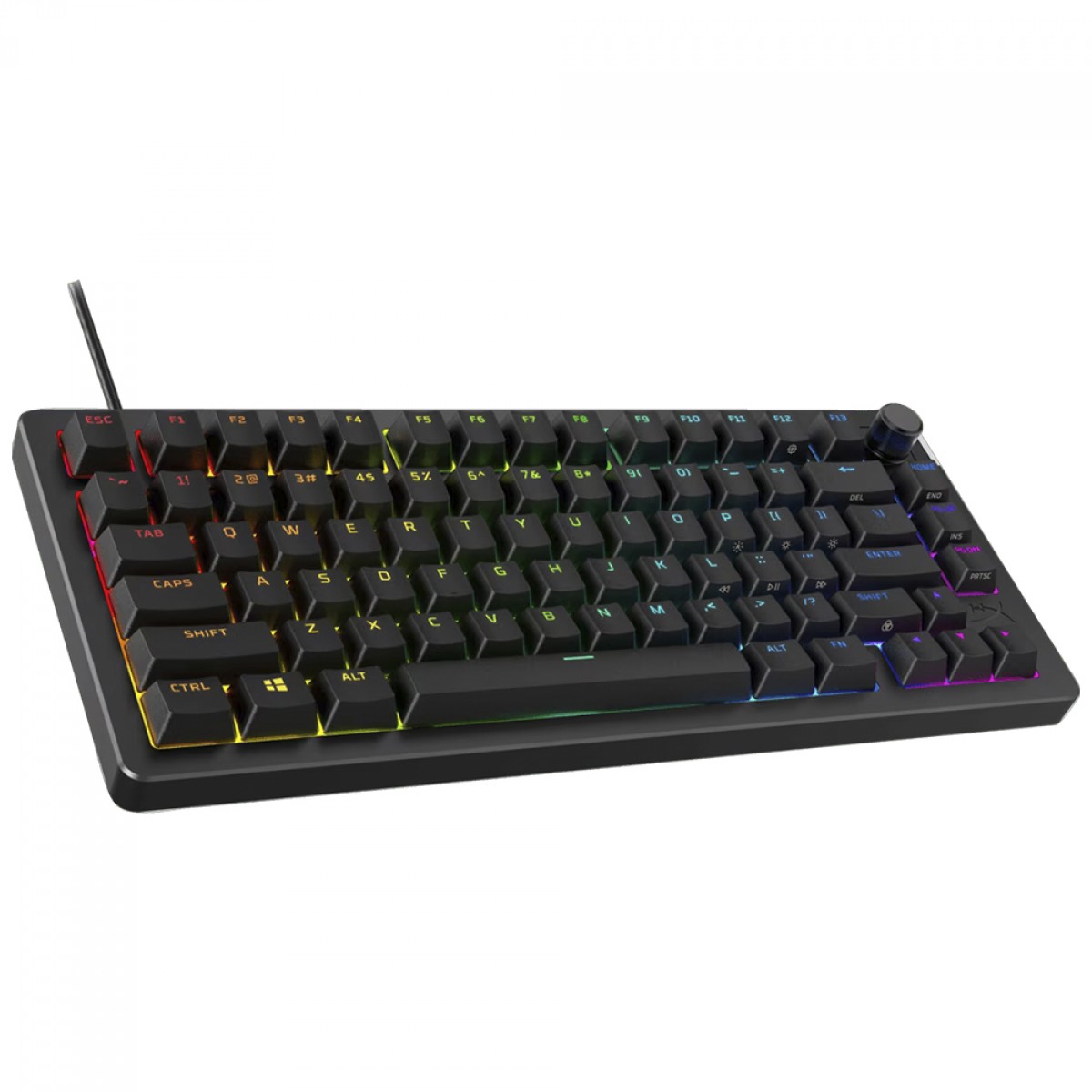 Teclado Mecânico Gamer HyperX Alloy Rise 75%, RGB, Switch HyperX Red, US, Preto, 7G7A4AA#AC4