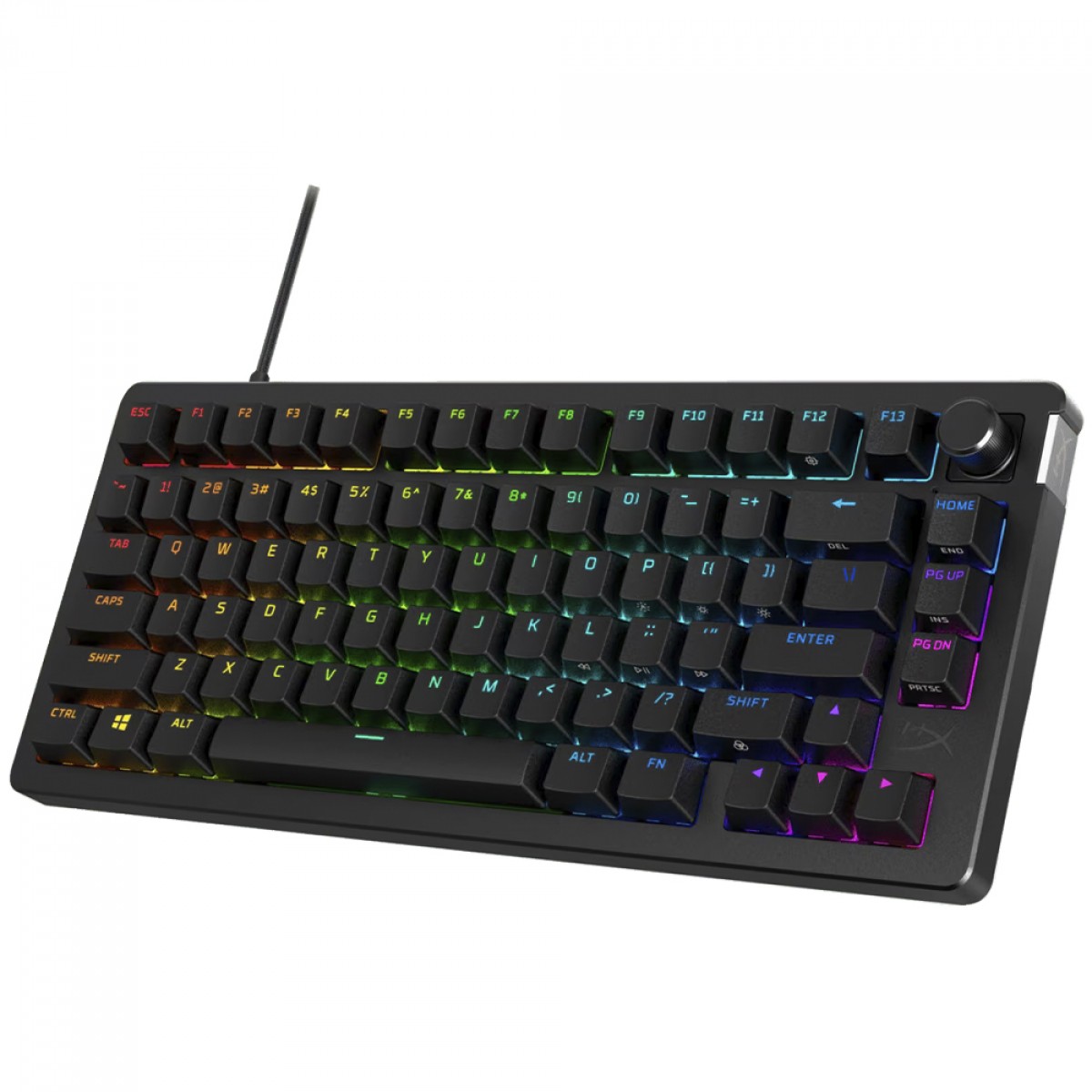 Teclado Mecânico Gamer HyperX Alloy Rise 75%, RGB, Switch HyperX Red, US, Preto, 7G7A4AA#AC4