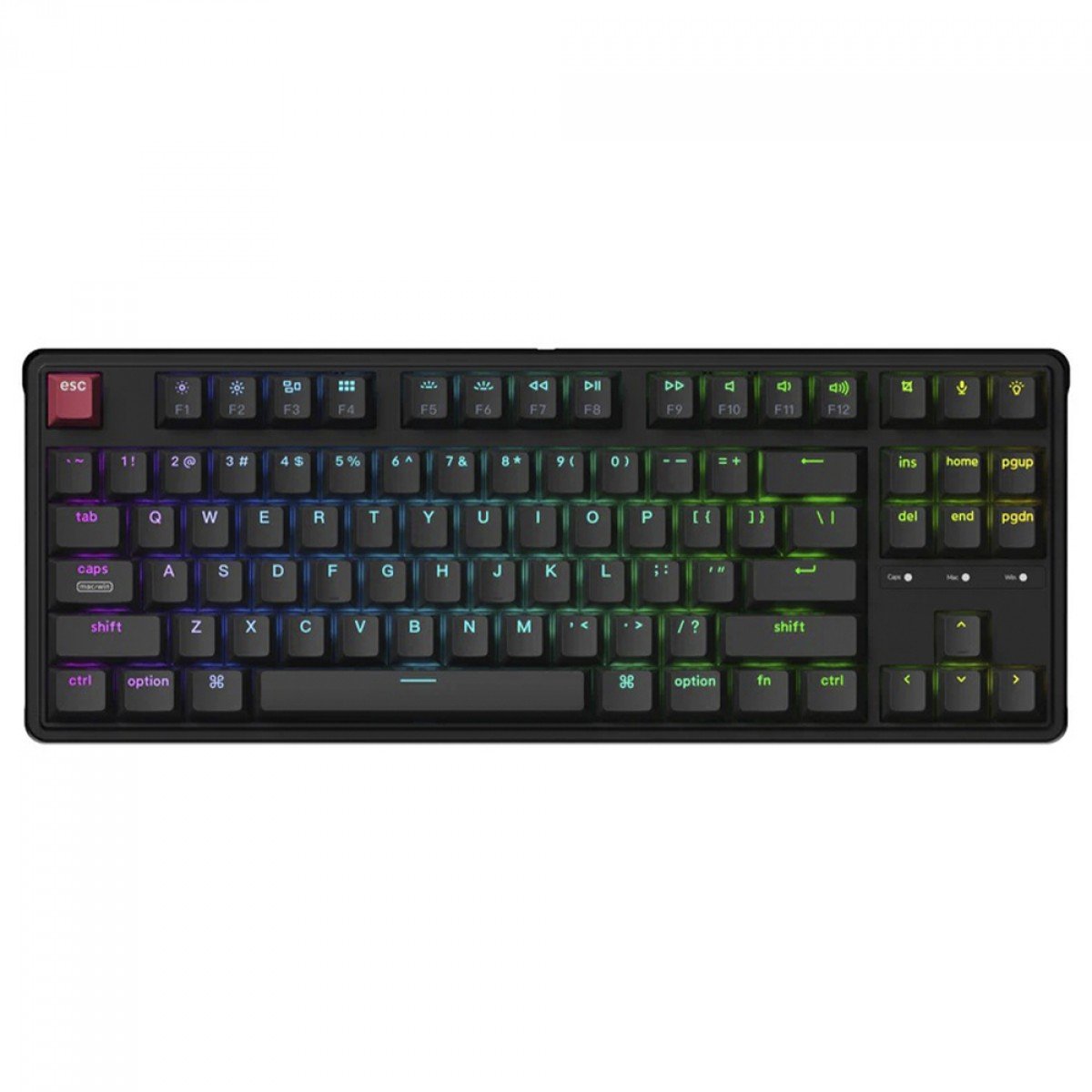 Teclado Mecânico Gamer Keychron C3 Pro 8k QMK, RGB, ANSI, Switch Super Banana, Preto, C3PX-H4
