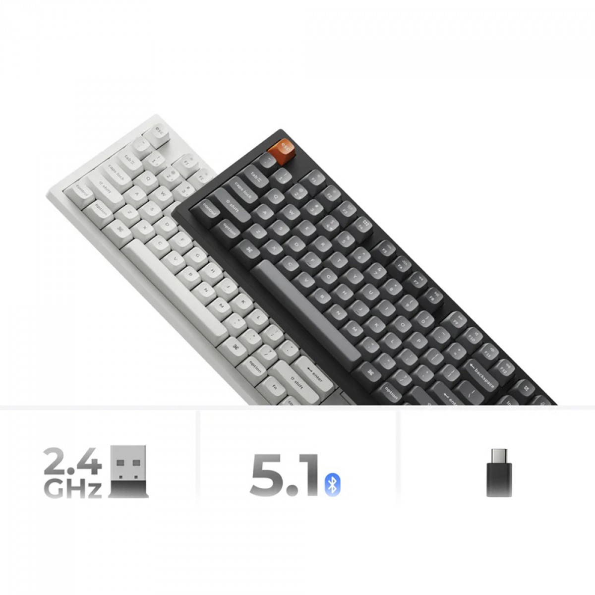 Teclado Mecânico Gamer Keychron K10 Max QMK, Wireless, RGB, ANSI, Switch Super Red, Preto, K10M-H1