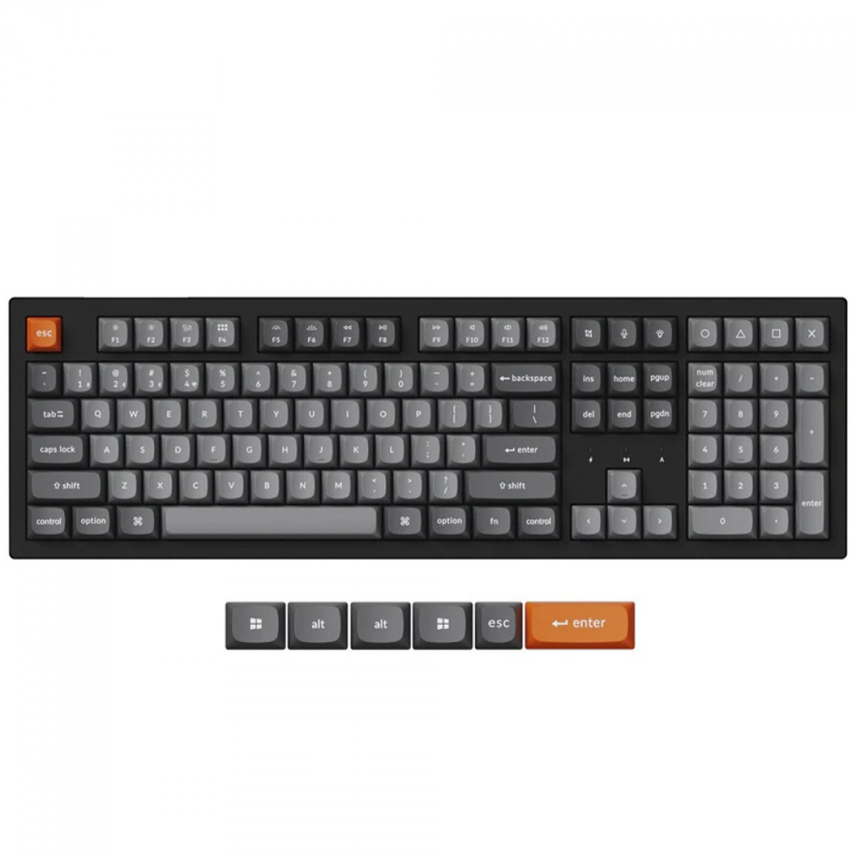 Teclado Mecânico Gamer Keychron K10 Max QMK, Wireless, RGB, ANSI, Switch Super Red, Preto, K10M-H1