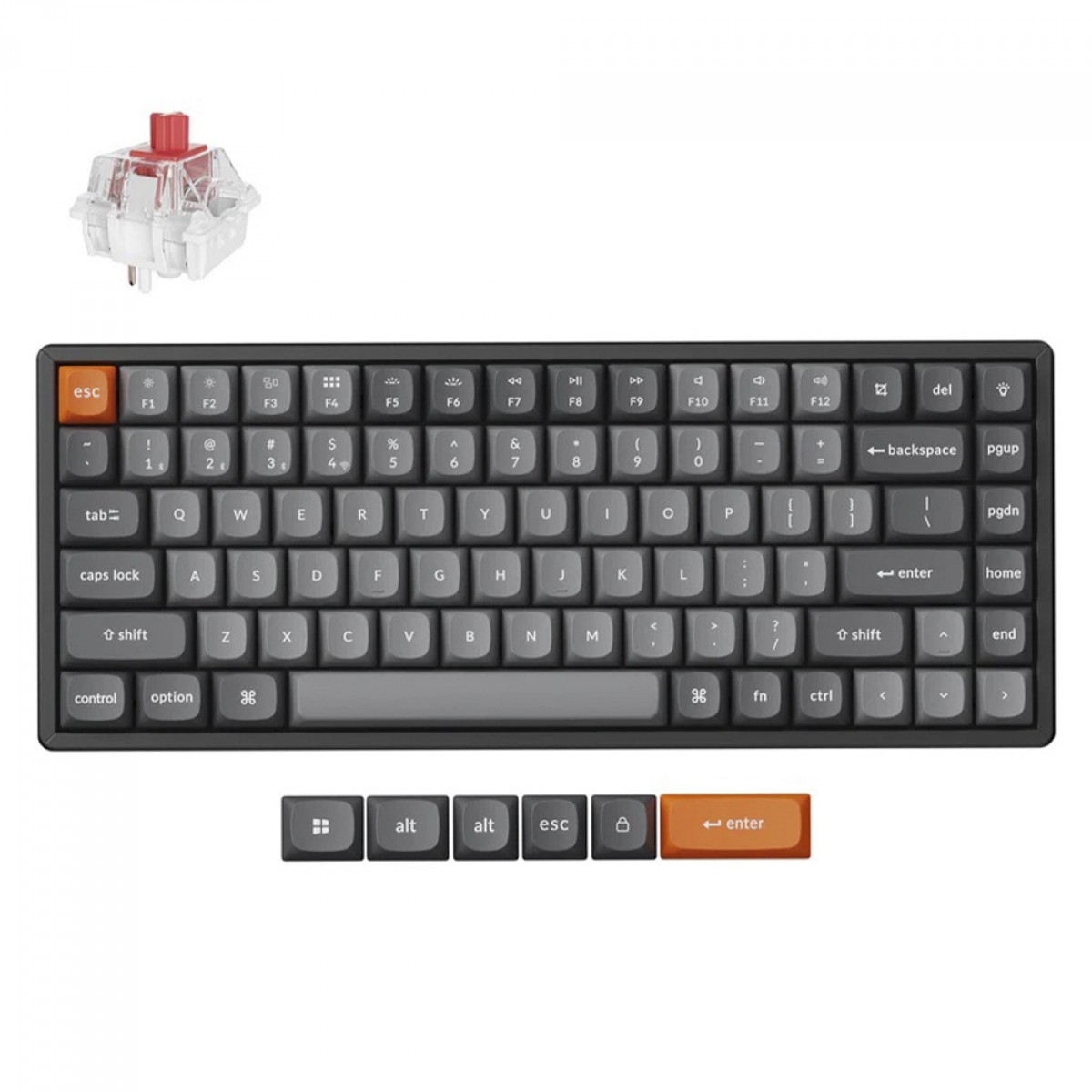 Teclado Mecânico Gamer Keychron K2 Max QMK, Wireless, RGB, ANSI, Switch Super Red, Preto, K2M-J1