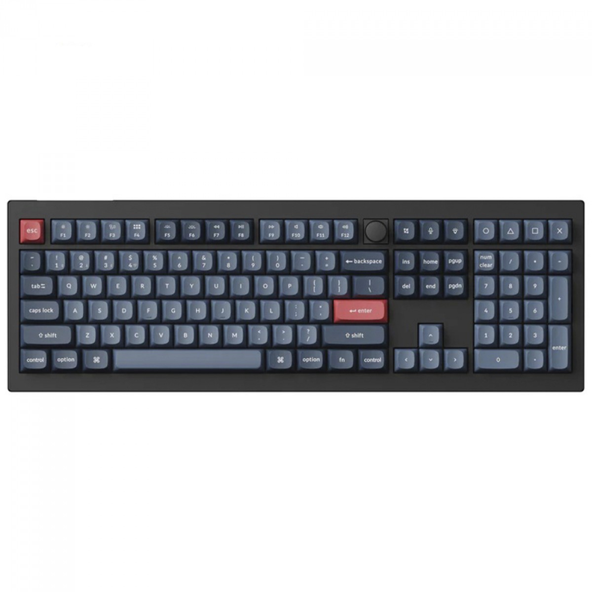 Teclado Mecânico Gamer Keychron V6 Max QMK/VIA, Wireless, RGB, ANSI, Switch Gateron Jupiter Red, Carbon Black, V6M-D1