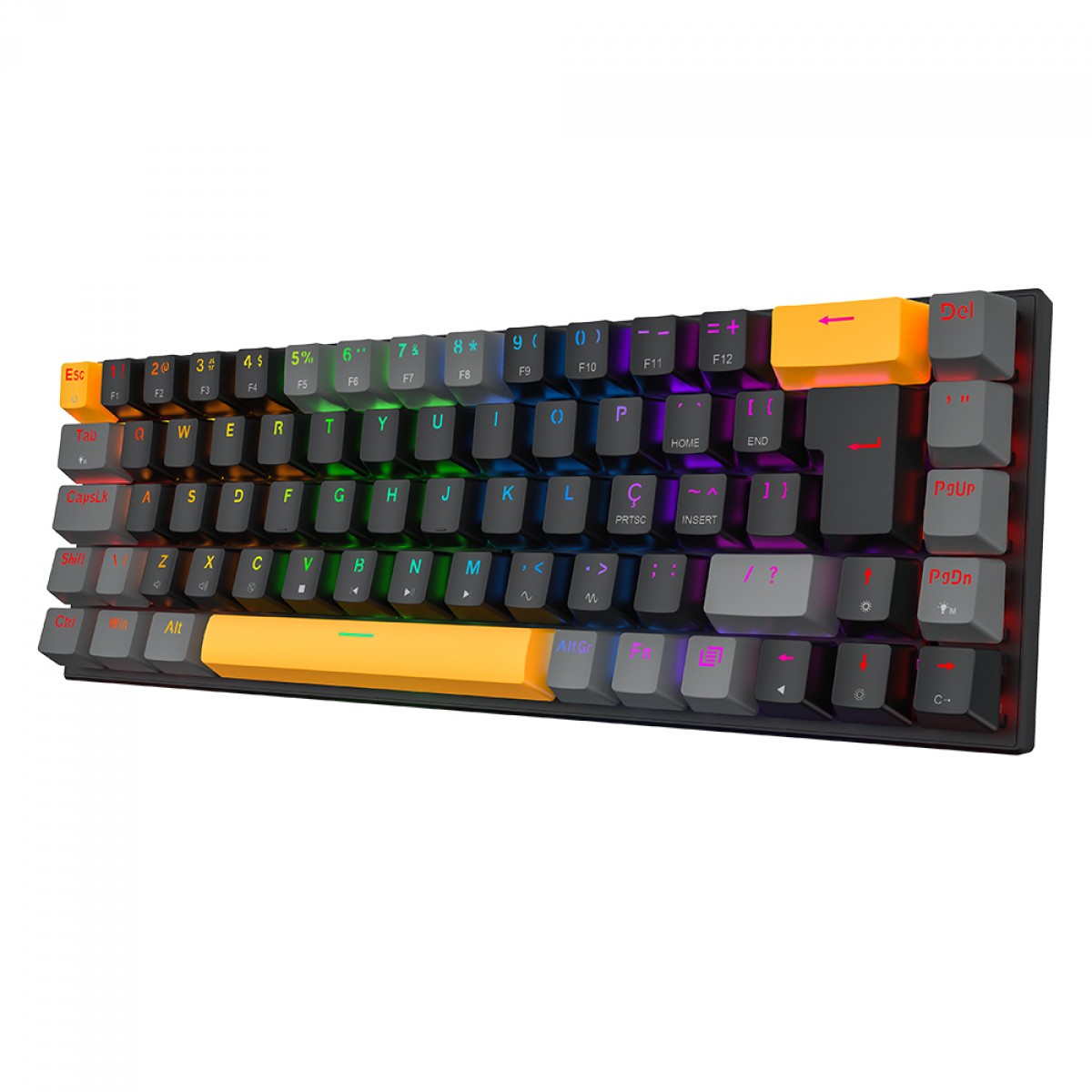 Teclado Mecânico Gamer Machenike K500 B68, RGB, ABNT2, Switch Red Linear, Preto, JJ02GB00K
