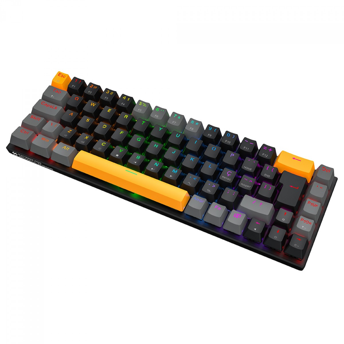 Teclado Mecânico Gamer Machenike K500 B68, RGB, ABNT2, Switch Red Linear, Preto, JJ02GB00K