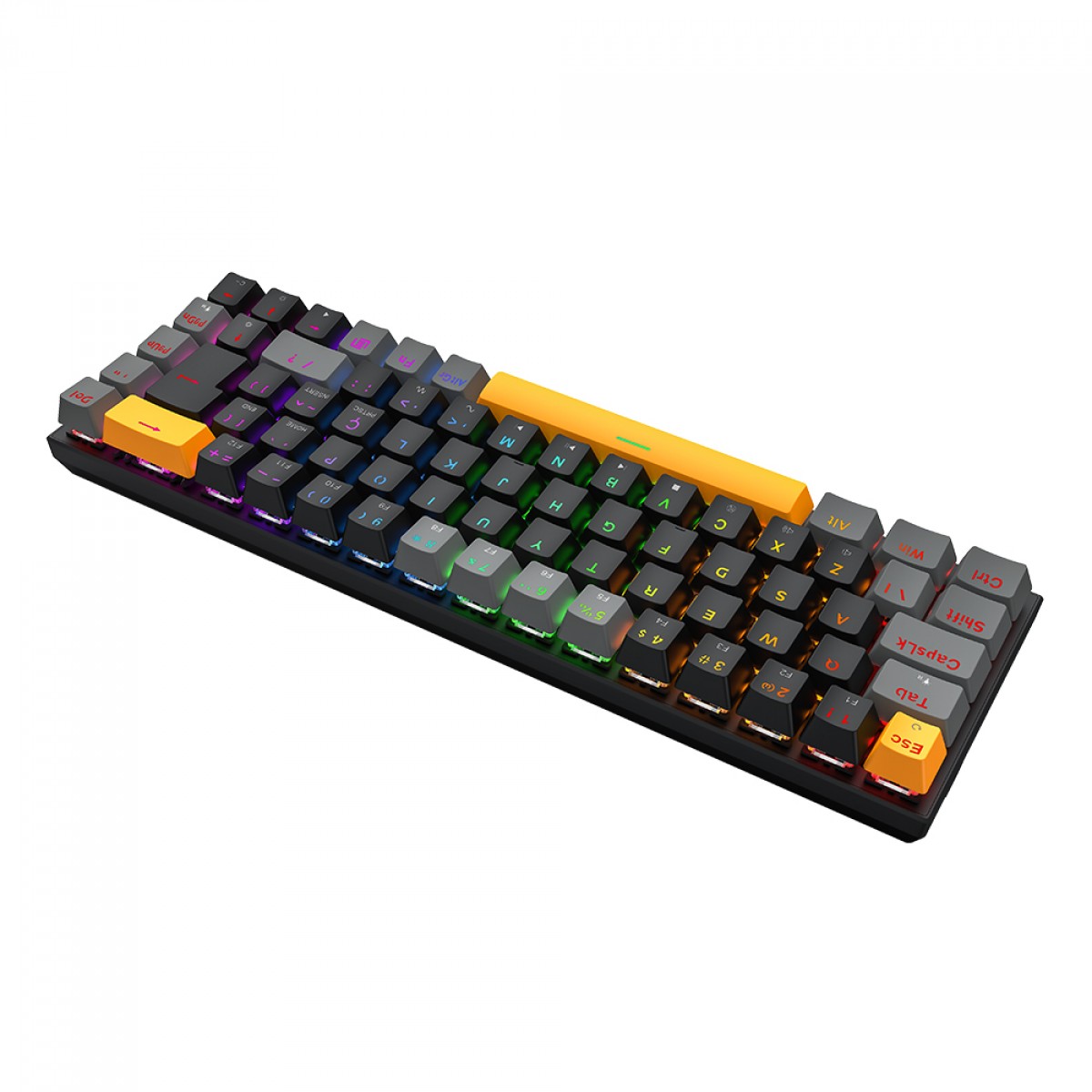 Teclado Mecânico Gamer Machenike K500 B68, RGB, ABNT2, Switch Red Linear, Preto, JJ02GB00K