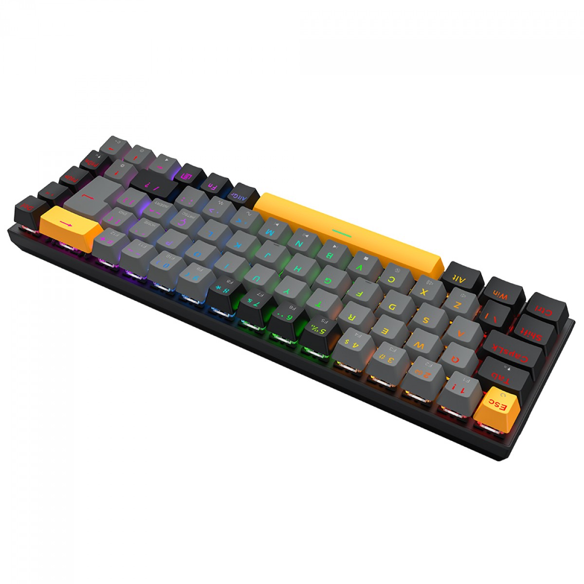 Teclado Mecânico Gamer Machenike K500 B68, RGB, ABNT2, Switch Red Linear, Cinza, JJ02GD00K