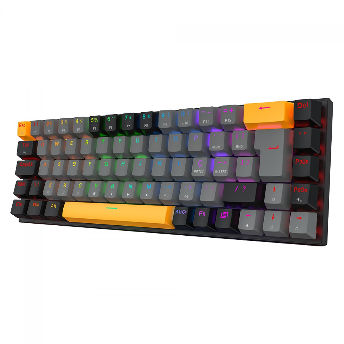 Teclado Mecânico Gamer Machenike K500 B68, RGB, ABNT2, Switch Red Linear, Cinza, JJ02GD00K