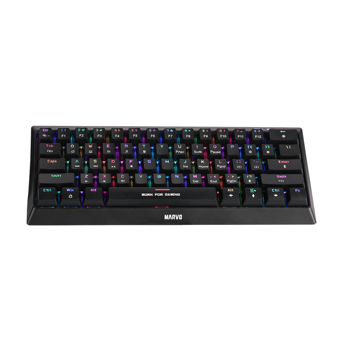 Teclado Mecânico Gamer Marvo KG962G, Rainbow, Switch Red, ANSI, 60%, Black, KG962G EN-R