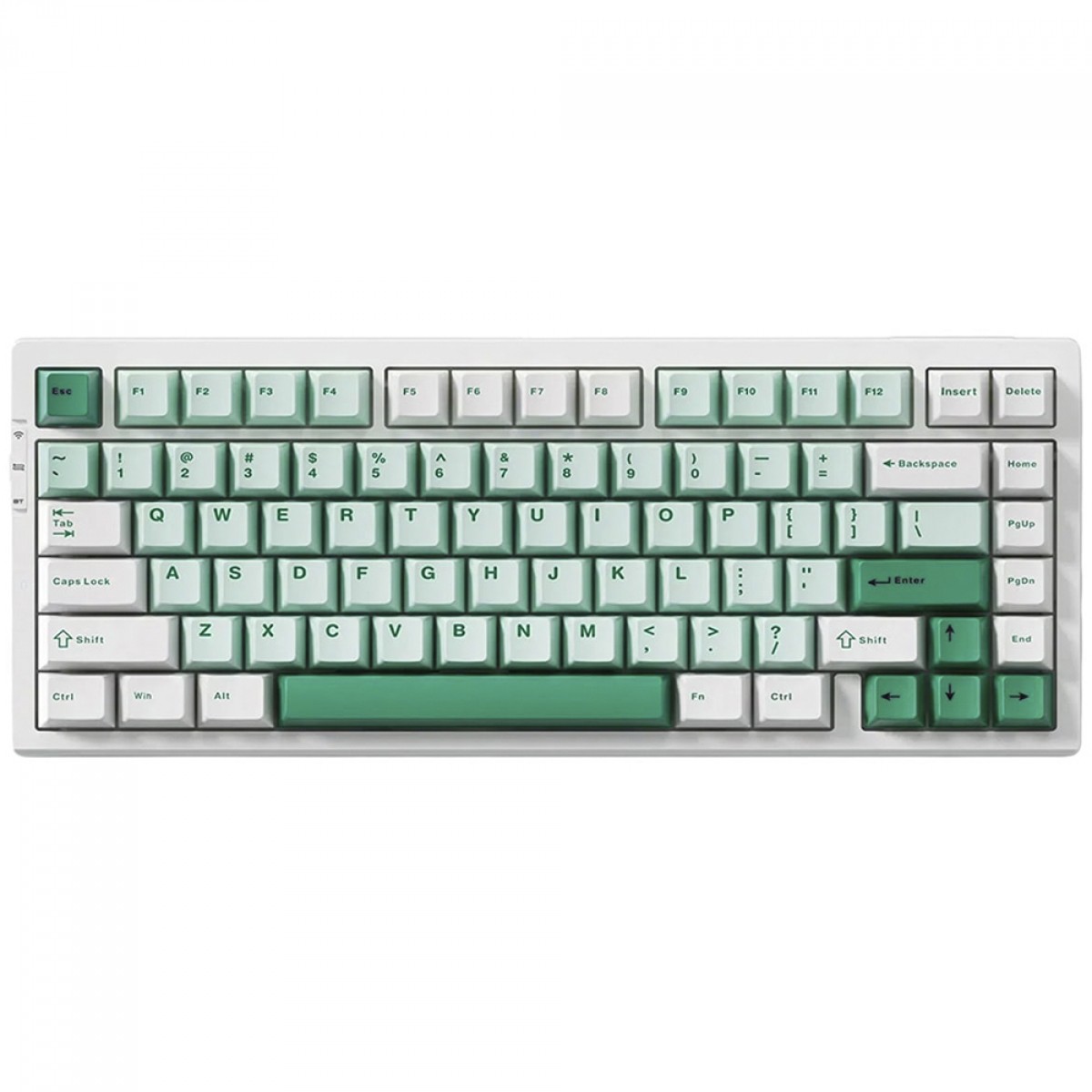 Teclado Mecânico Gamer MCHOSE G75 Pro, Wireless, Bluetooth, RGB, Switch Matcha Latte, ANSI, 75%, Verde e Branco, G75-9A