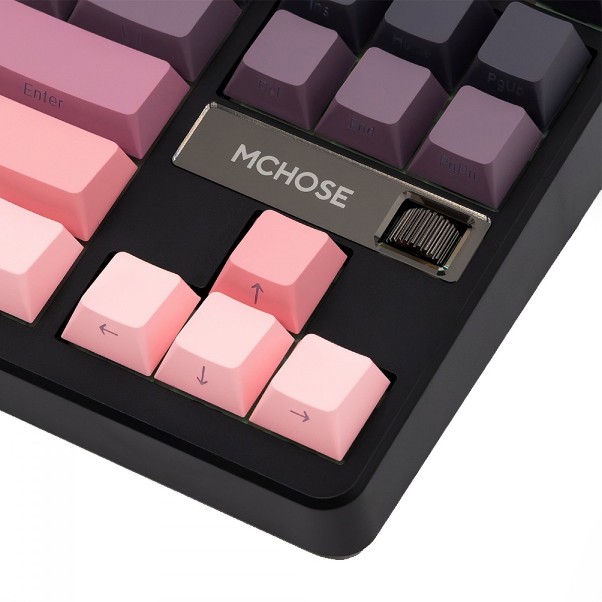 Teclado Mecânico Gamer MCHOSE G87, Wireless, Bluetooth, RGB, Switch Matcha Latte, ANSI, TKL, Preto e Rosa, MC-G87-17