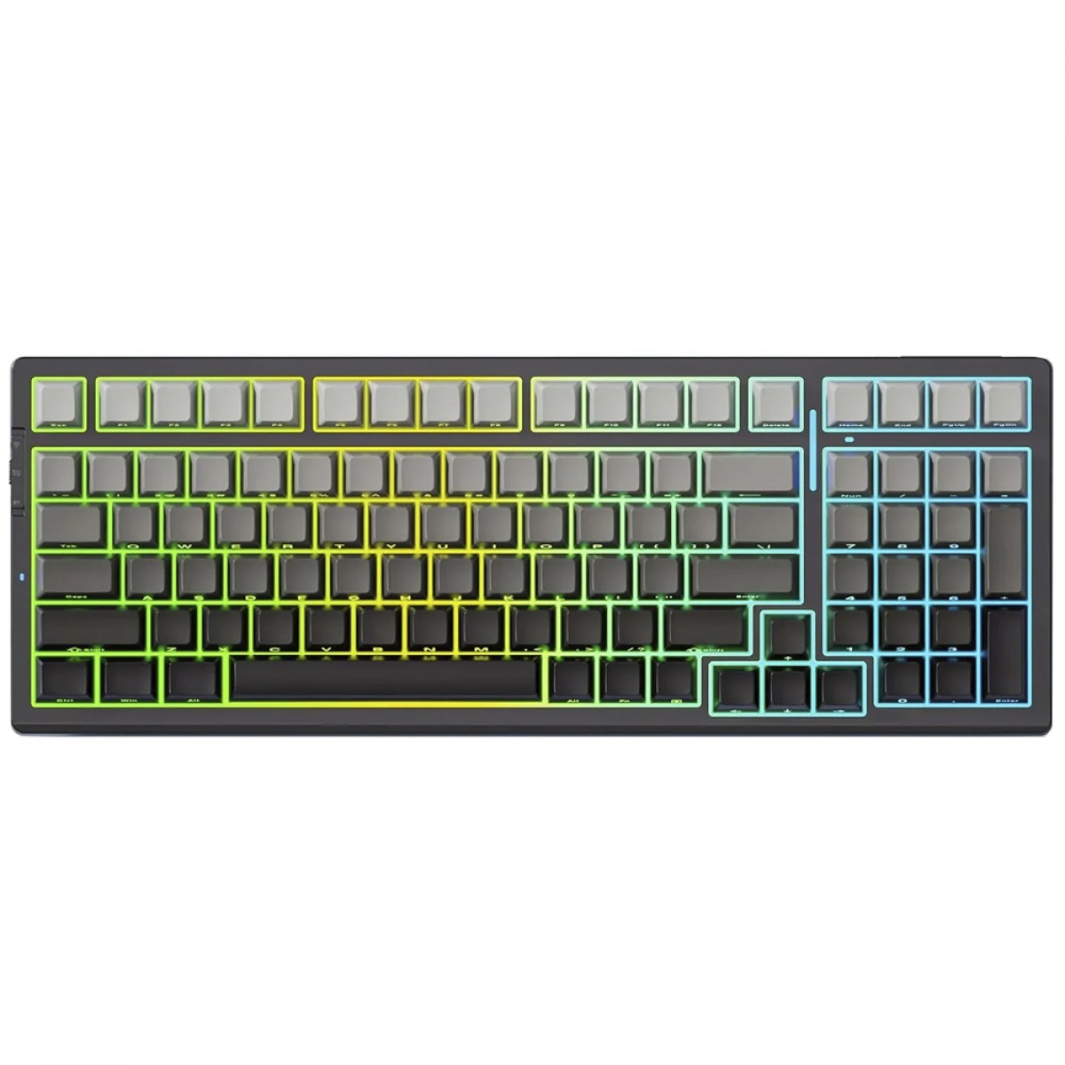 Teclado Mecânico Gamer MCHOSE G98 Pro, Wireless, Bluetooth, RGB, Switch Flame Orange, ANSI, 98%, Preto, HW-G98S-5