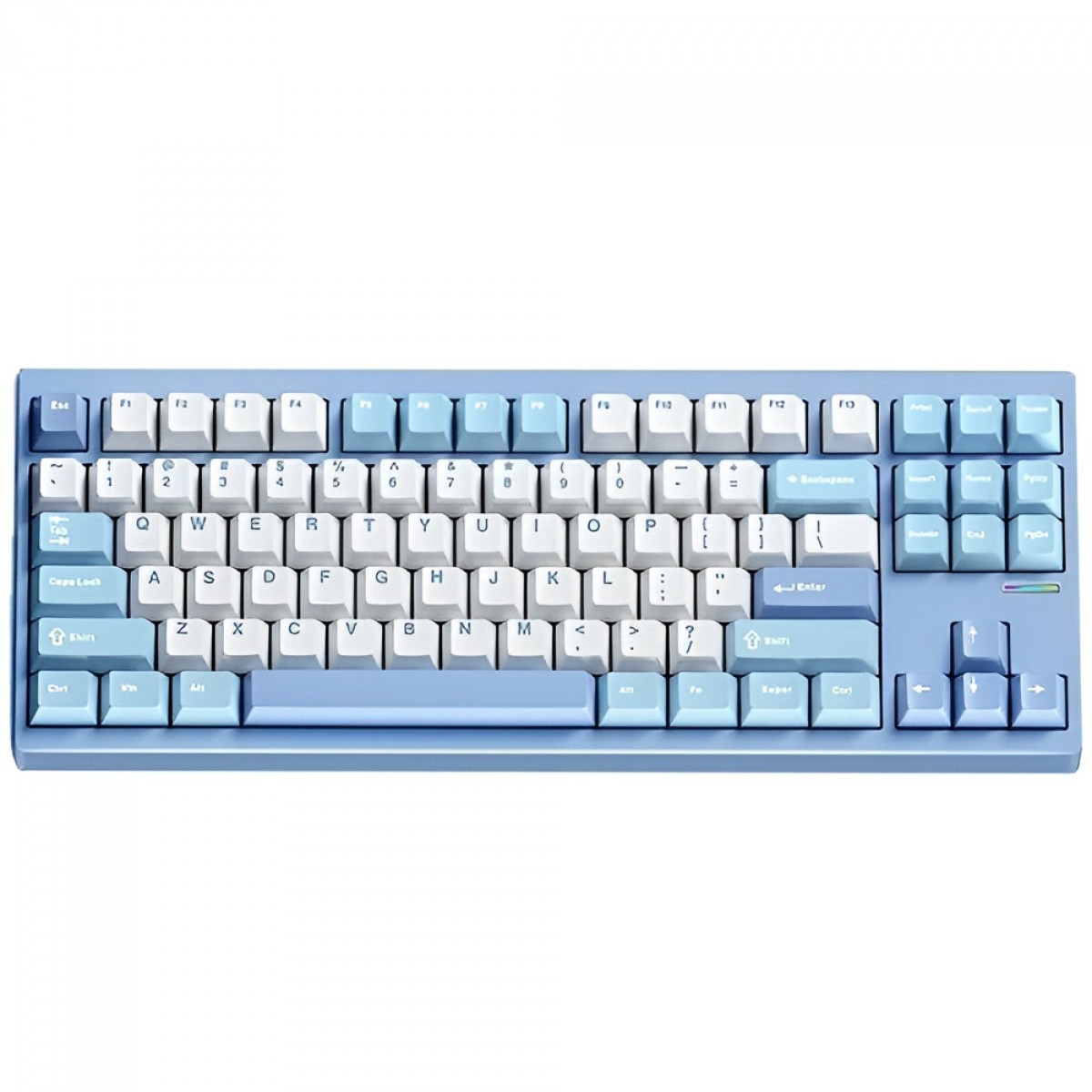 Teclado Mecânico Gamer MCHOSE GX87 Lite, Wireless, Bluetooth, RGB, Switch Matcha Latte V2, ANSI, TKL, Azul e Branco, GX87-A9