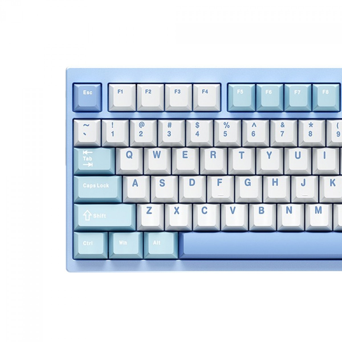 Teclado Mecânico Gamer MCHOSE GX87 Lite, Wireless, Bluetooth, RGB, Switch Matcha Latte V2, ANSI, TKL, Azul e Branco, GX87-A9