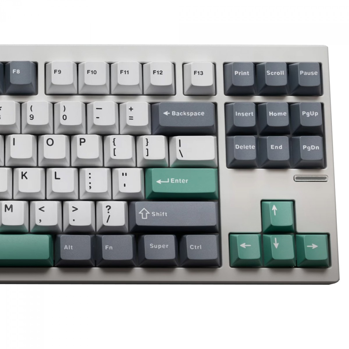 Teclado Mecânico Gamer MCHOSE GX87 Lite, Wireless, Bluetooth, RGB, Switch Matcha Latte V2, ANSI, TKL, Branco e Verde, GX87-A8