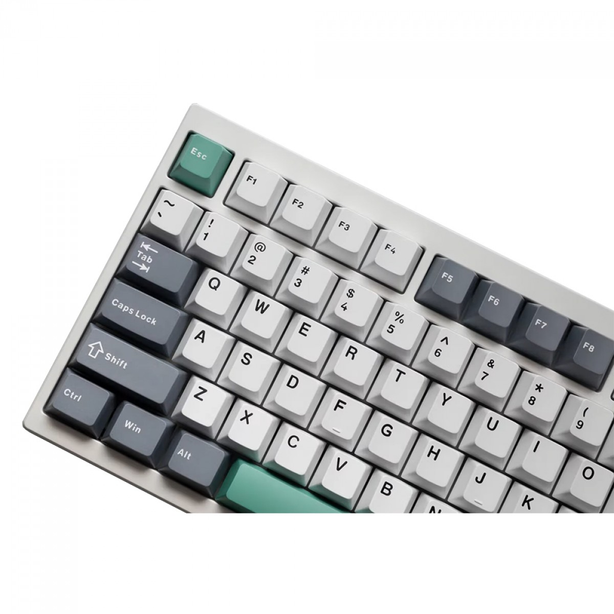 Teclado Mecânico Gamer MCHOSE GX87 Lite, Wireless, Bluetooth, RGB, Switch Matcha Latte V2, ANSI, TKL, Branco e Verde, GX87-A8