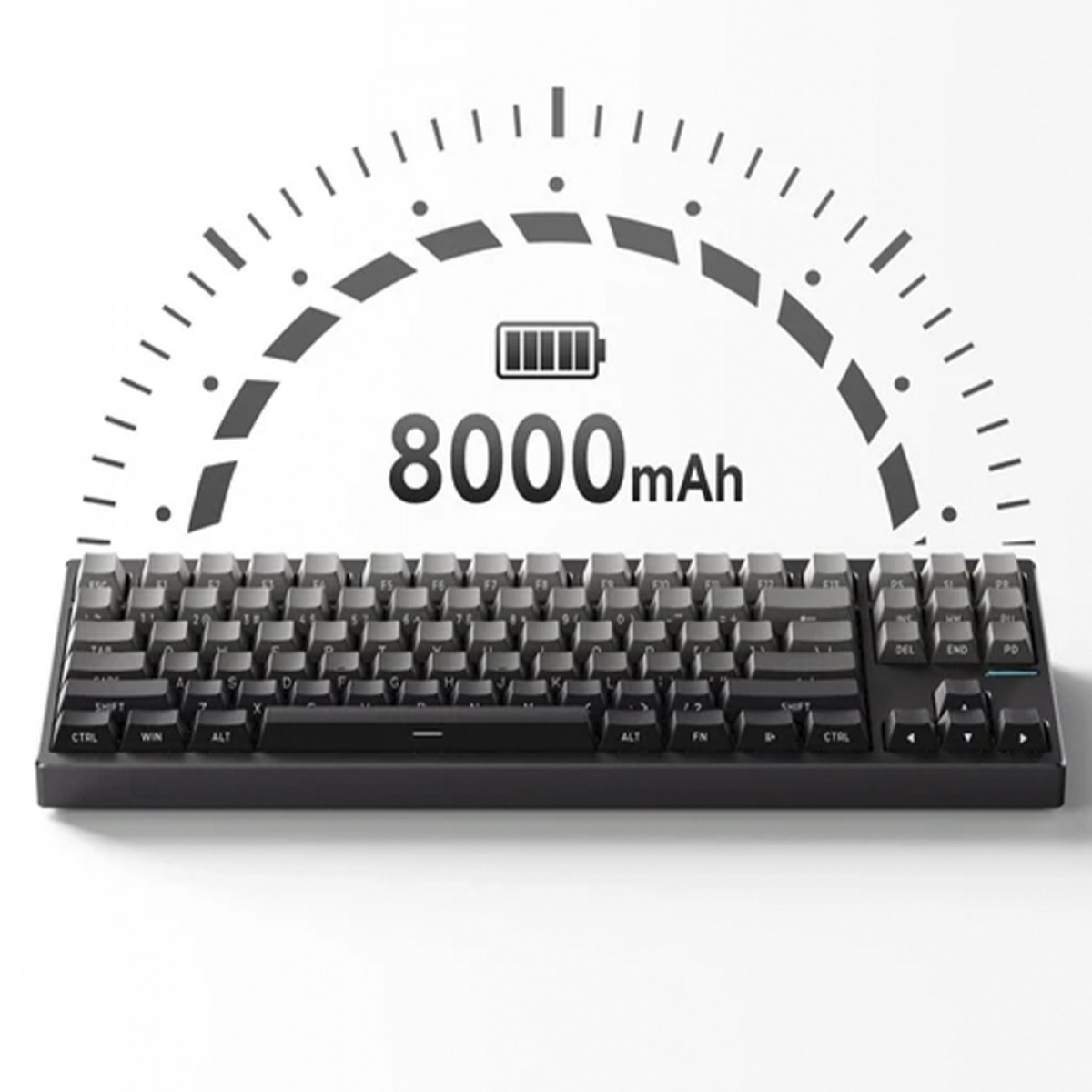 Teclado Mecânico Gamer MCHOSE GX87S Mountains Gradient, Wireless, Bluetooth, RGB, Alumínio, Switch Mist Blue, ANSI, Preto, HW-GX87-1