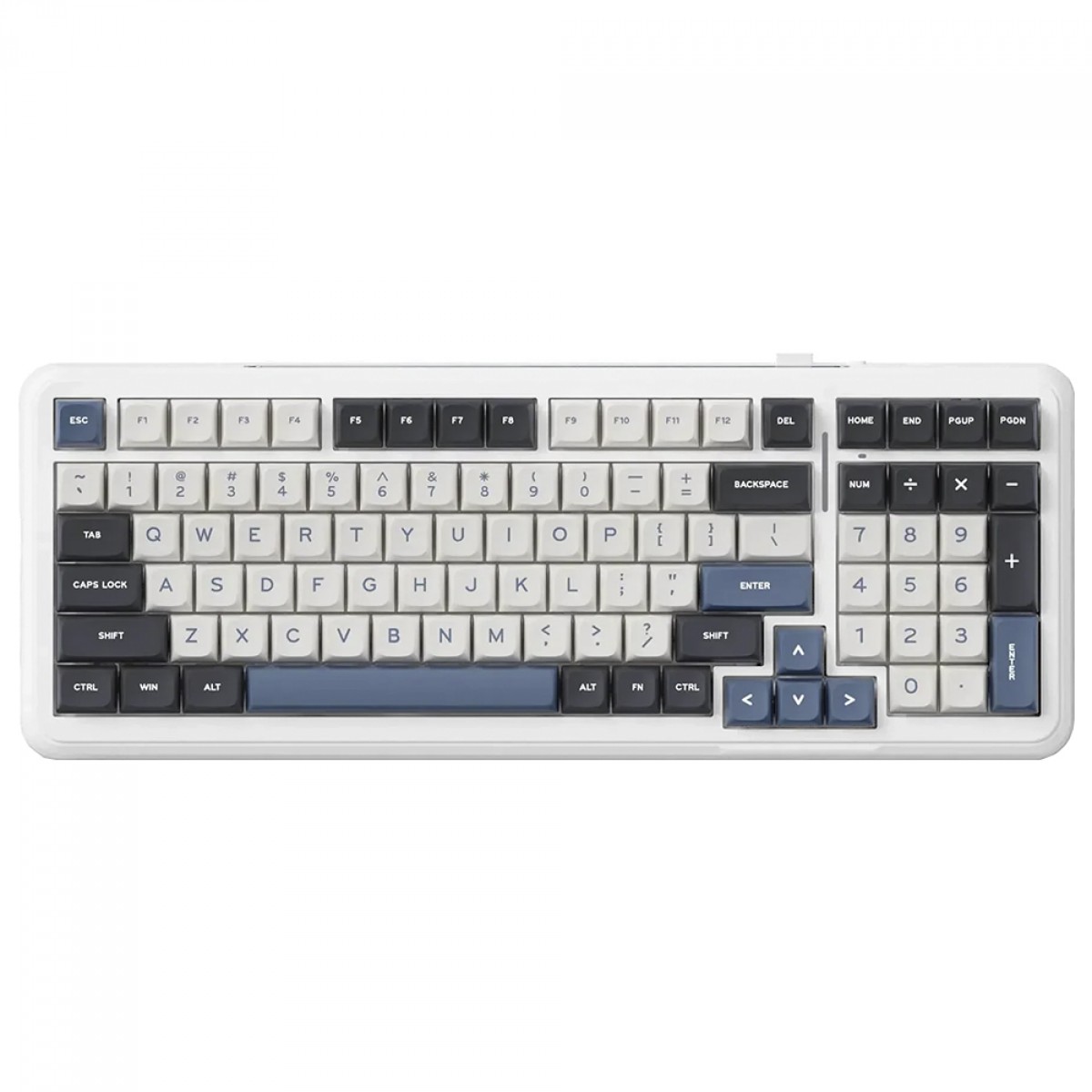 Teclado Mecânico Gamer MCHOSE K99 Navy Blue, Wireless, Bluetooth, RGB, Switch Hyacinth, ANSI, Layout 98%, Branco, K99-3A