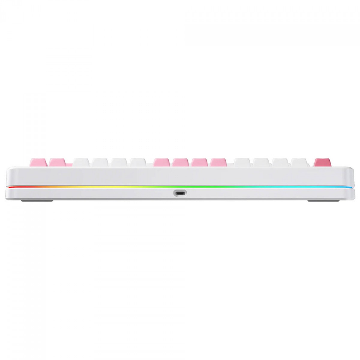 Teclado Mecânico Gamer MCHOSE X75 V2, Wireless, Bluetooth, RGB, Switch Ice Creamsicle, ANSI, Layout 75%, Rosa e Branco, MC-X75V2-4