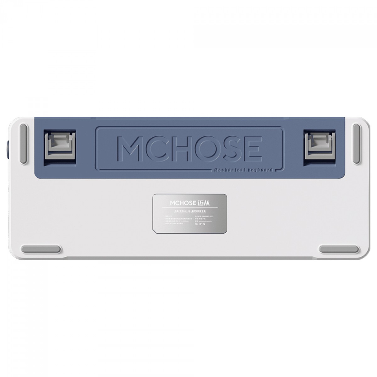 Teclado Mecânico Gamer MCHOSE X75, Wireless, Bluetooth, RGB, Switch Hyacinth, ANSI, Layout 75%, Azul e Branco, X75-3A