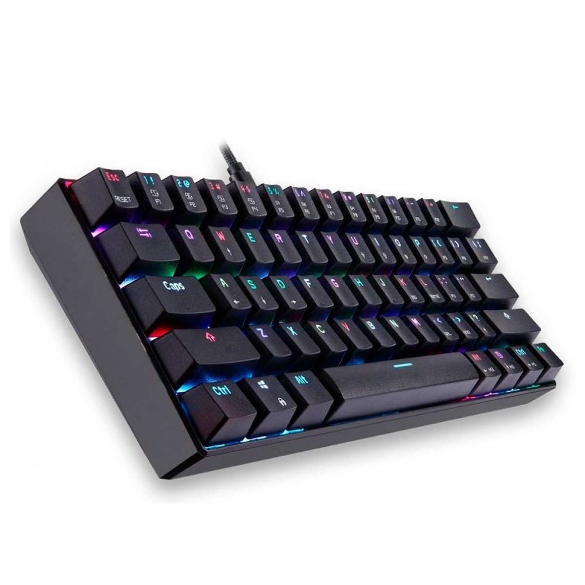 Teclado Mecânico Gamer Motospeed CK61 Compacto, RGB, Switch Kailh Box White, FMSTC0007BRO