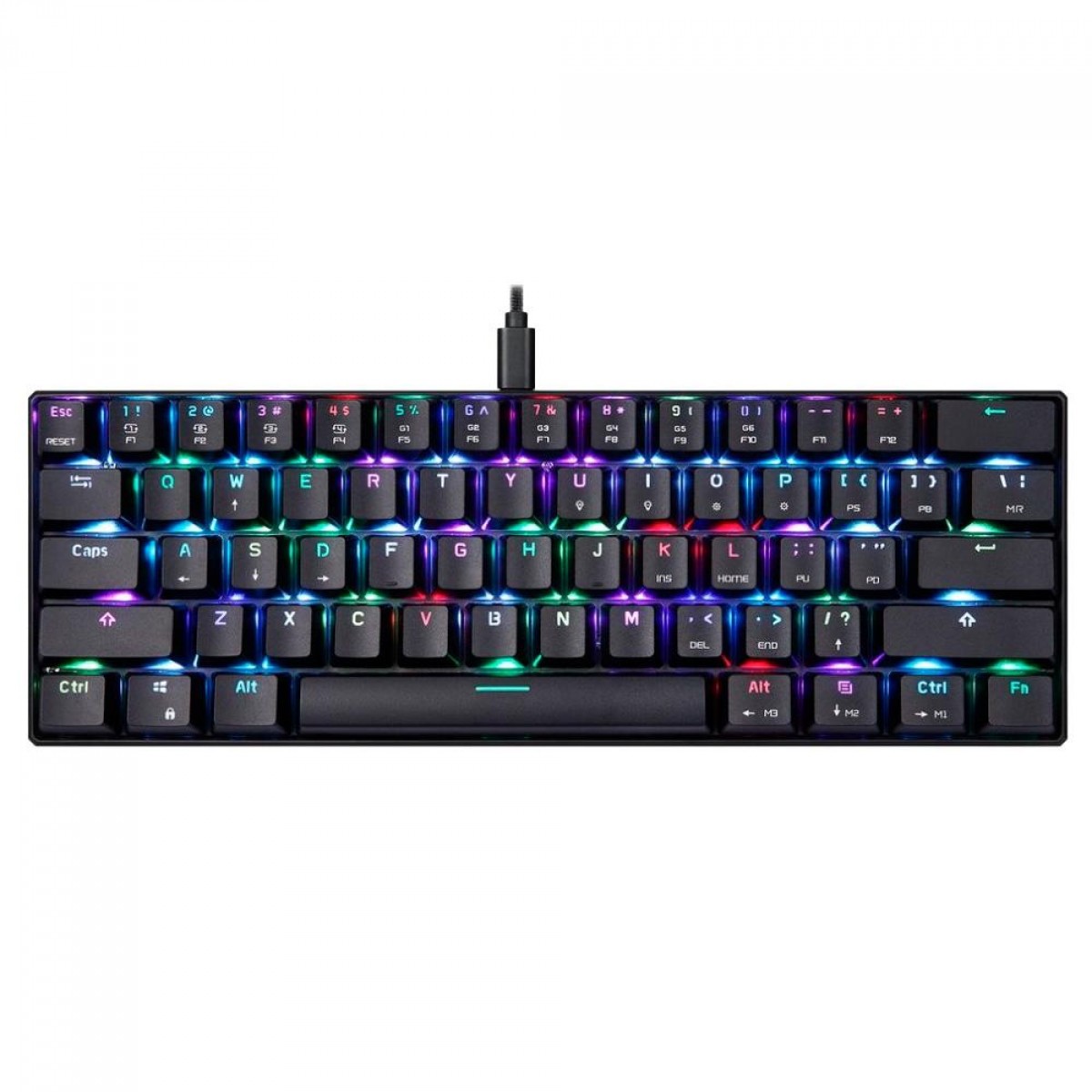 Teclado Mecânico Gamer Motospeed CK61 Compacto, RGB, Switch Kailh Box White, FMSTC0007BRO