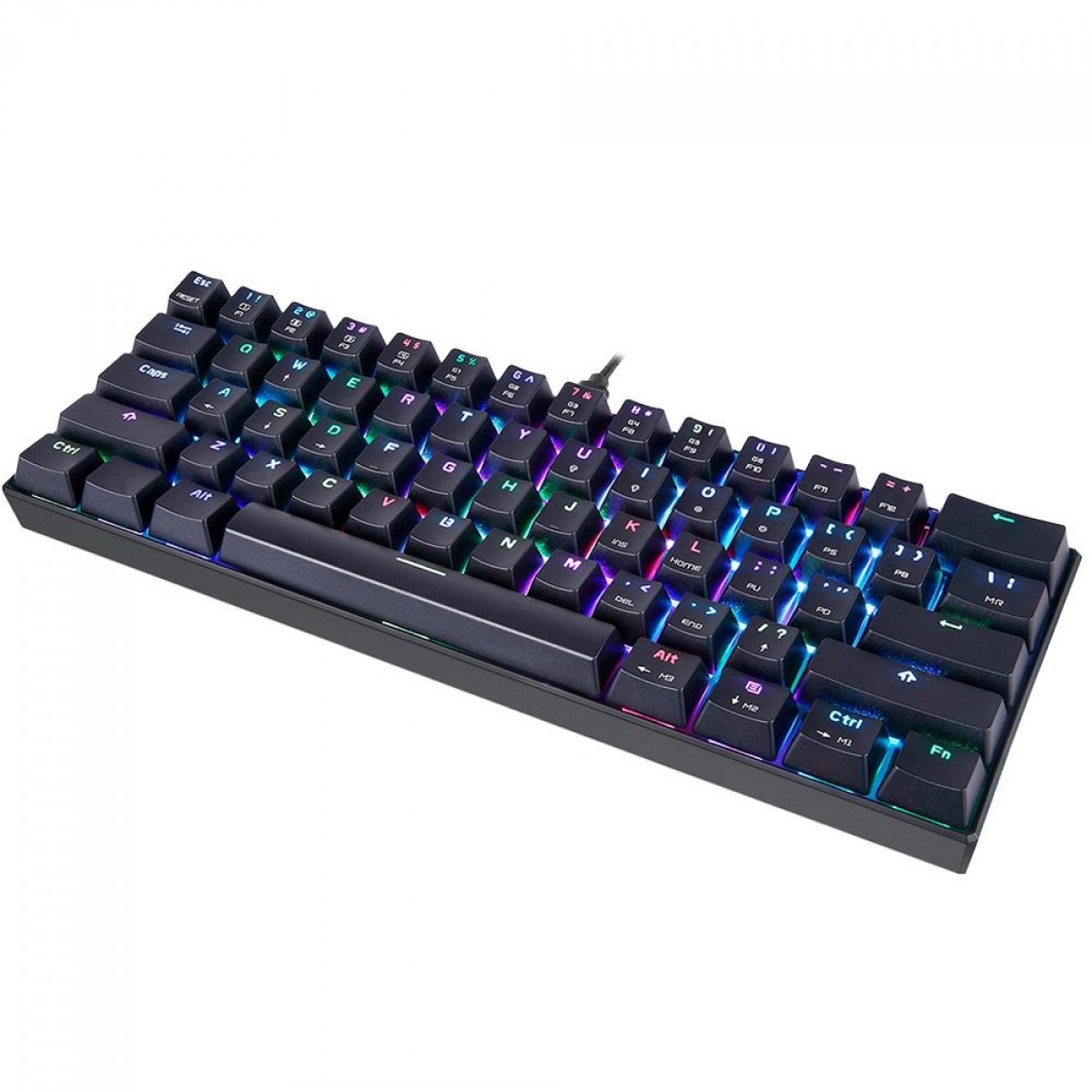 Teclado Mecânico Gamer Motospeed CK61 Compacto, RGB, Switch Kailh Box White, FMSTC0007BRO