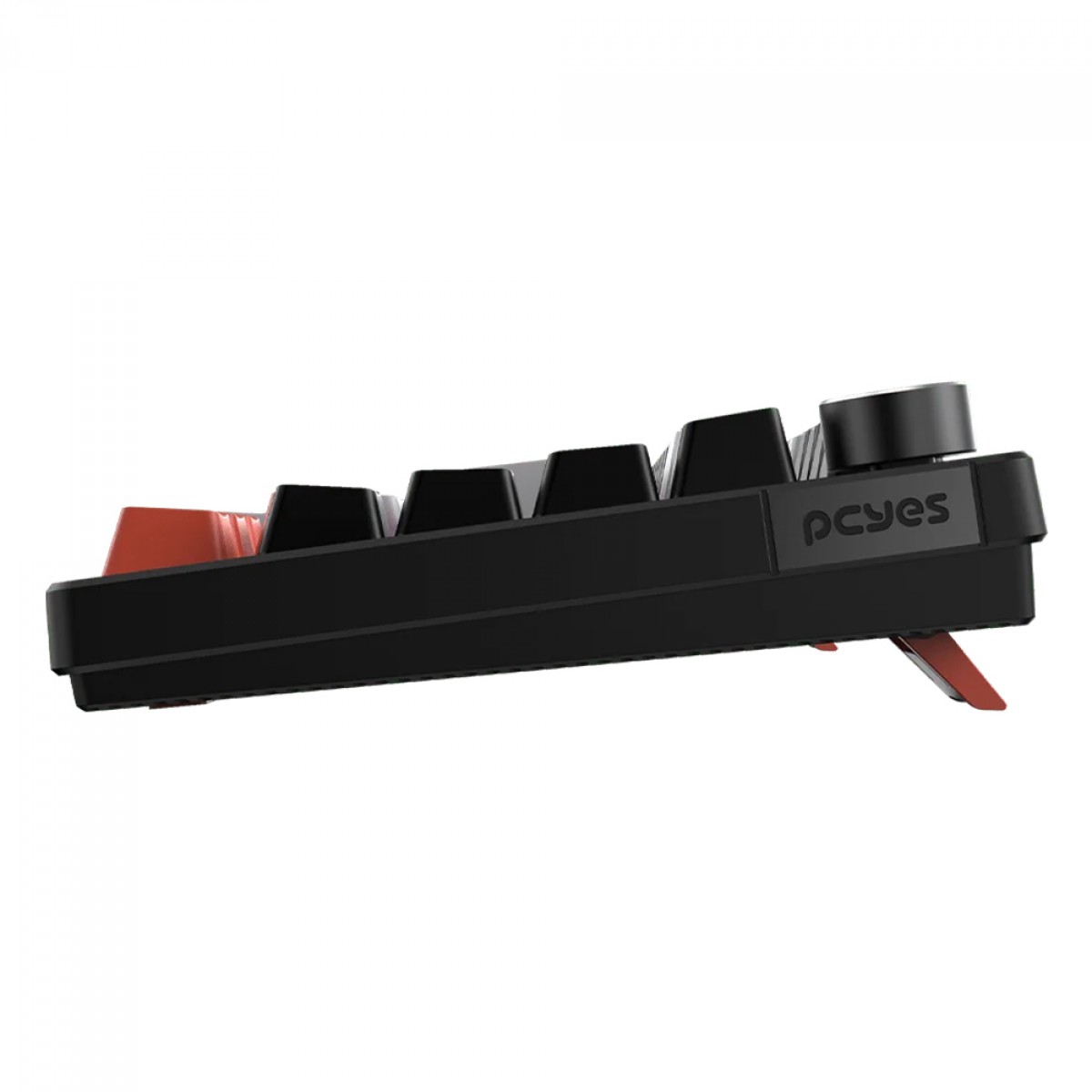 Teclado Mecânico Gamer PCYes Arkeum Black Vulcan, Rainbow, Switch Blue, 75%, ABNT2, Preto, Cinza e Laranja, AKBV75BBR