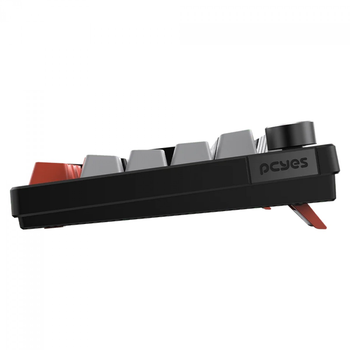 Teclado Mecânico Gamer PCYes Arkeum Black Vulcan, Rainbow, Switch Red, 75%, ABNT2, Preto, Cinza e Laranja, AKBV75RBR