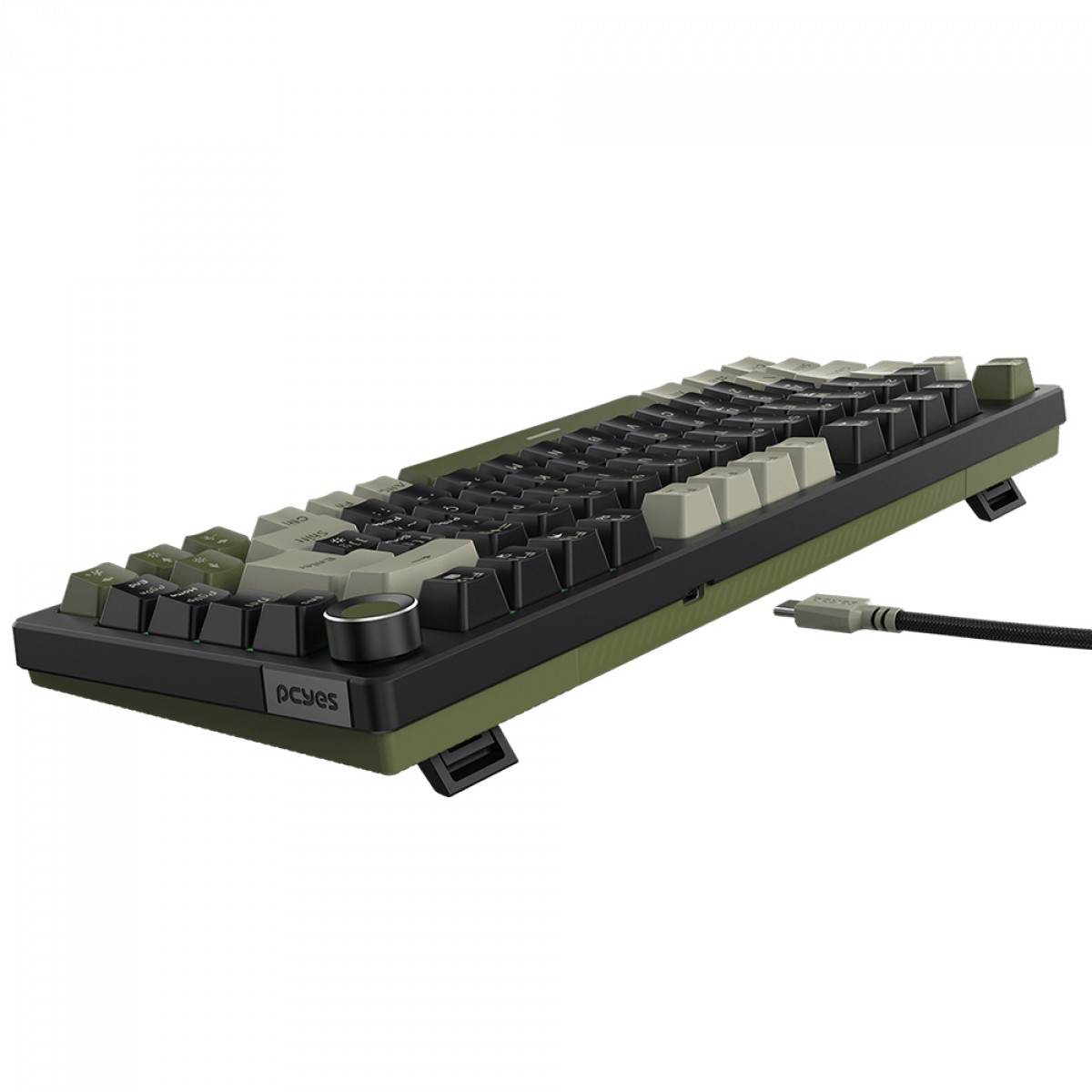 Teclado Mecânico Gamer PCYes Arkeum Cammo Edition, 75%, Switch Red, ABNT2, Preto e Verde, AKCM75RBR