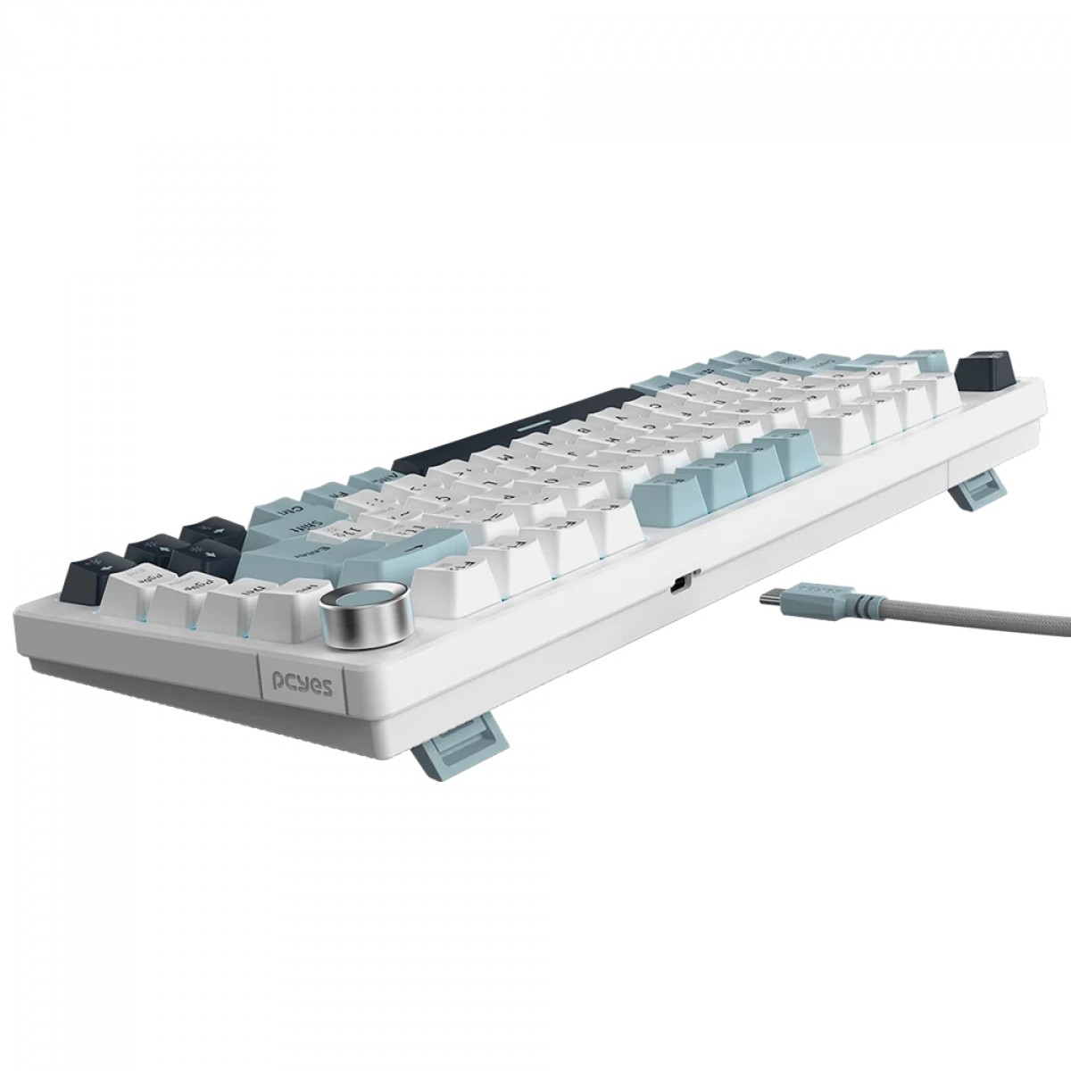 Teclado Mecânico Gamer PCYes Arkeum Summit Edition, 75%, Switch Red, ABNT2, Branco e Azul, AKSM75RBR