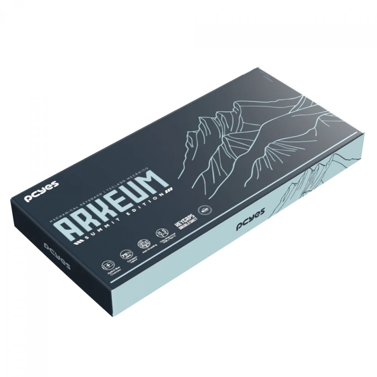 Teclado Mecânico Gamer PCYes Arkeum Summit Edition, 75%, Switch Red, ABNT2, Branco e Azul, AKSM75RBR
