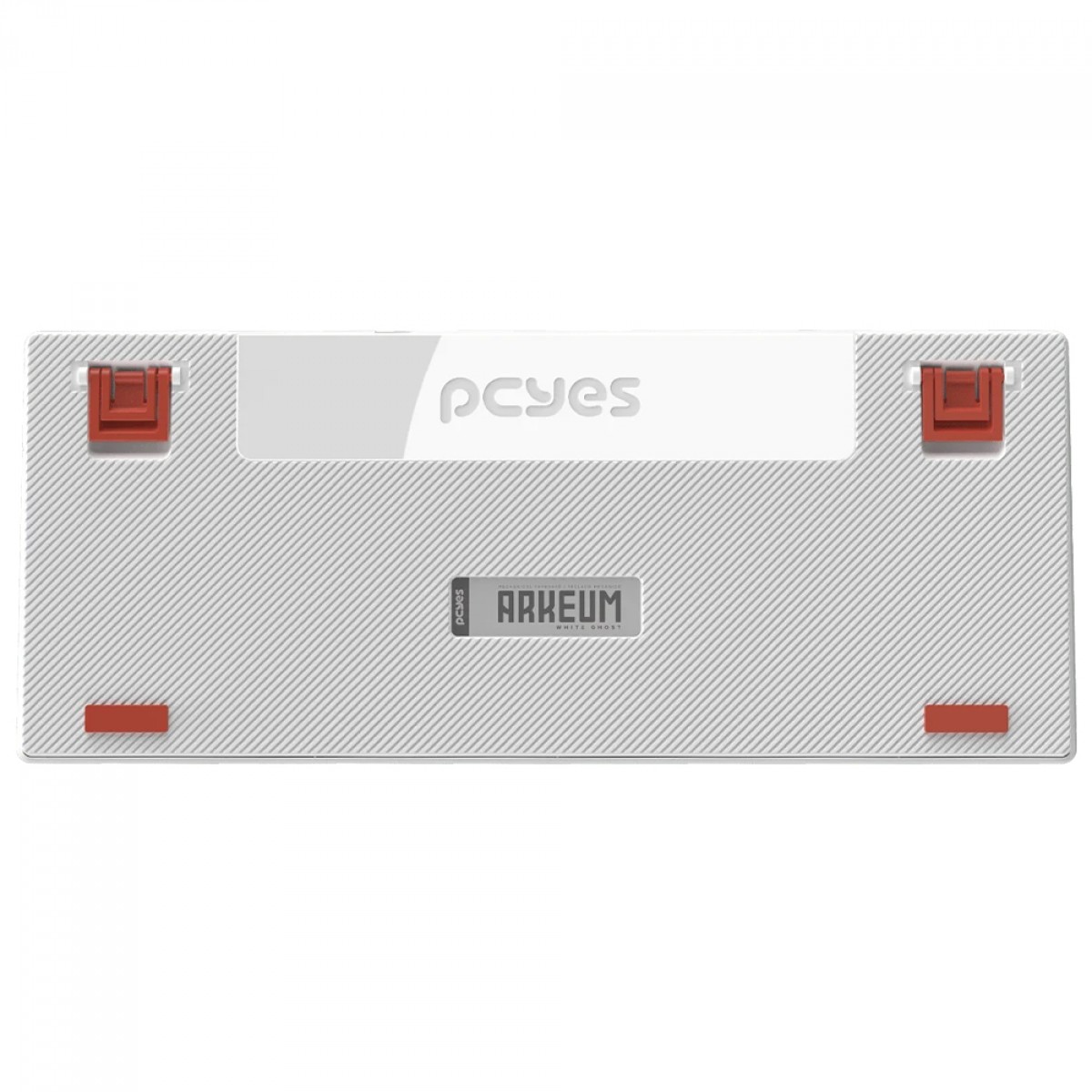 Teclado Mecânico Gamer PCYes Arkeum White Ghost, Rainbow, Switch Blue, 75%, ABNT2, Branco, Cinza e Laranja, AKWG75BBR