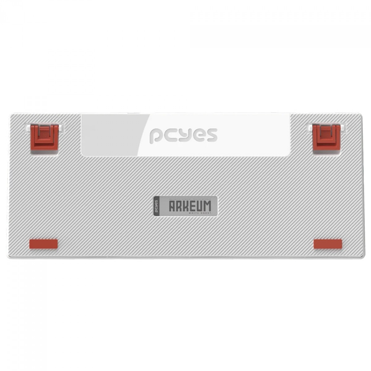 Teclado Mecânico Gamer PCYes Arkeum White Ghost, Rainbow, Switch Red, 75%, ABNT2, Branco, Cinza e Laranja, AKWG75RBR