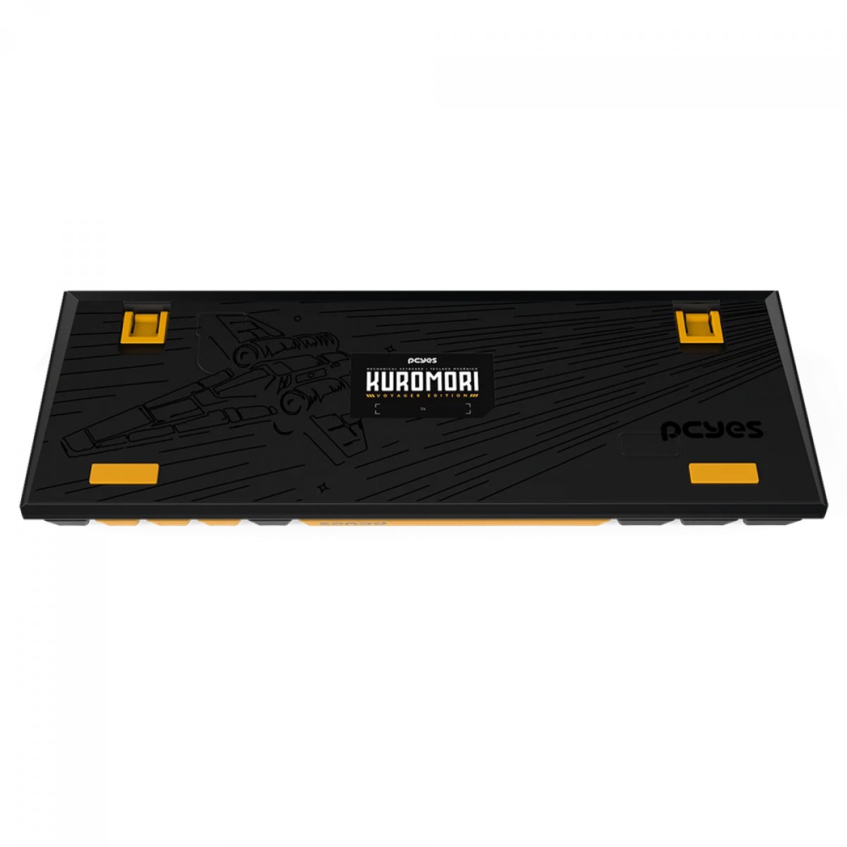 Teclado Mecânico Gamer PCYes Kuromori Voyager Edition, Switch Outemu Blue, 60%, ABNT2, Preto e Amarelo, KMVY60BL