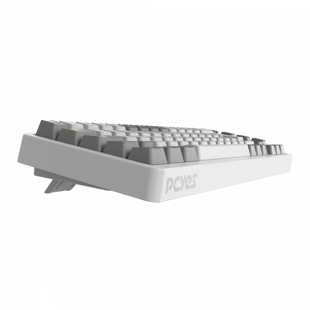 Teclado Mecânico Gamer PCYES Mecka White Ghost, 65%, Switch Outemu Blue, Rainbow, ABNT2, Branco, TPMKWGBL