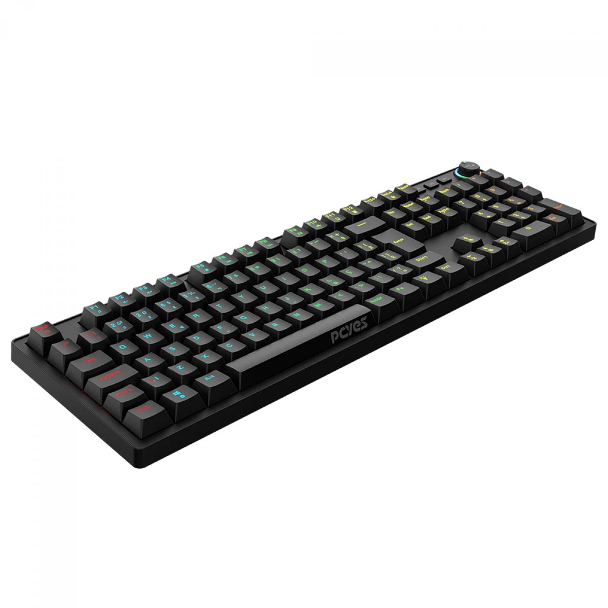Teclado Mecânico Gamer PCYes Zecky Black Vulcan, Rainbow, Switch